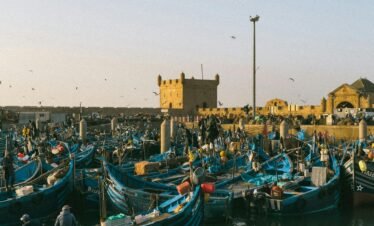 Historic ramparts of the Essaouira Citadel overlooking the Atlantic Ocean during an Essaouira day trip