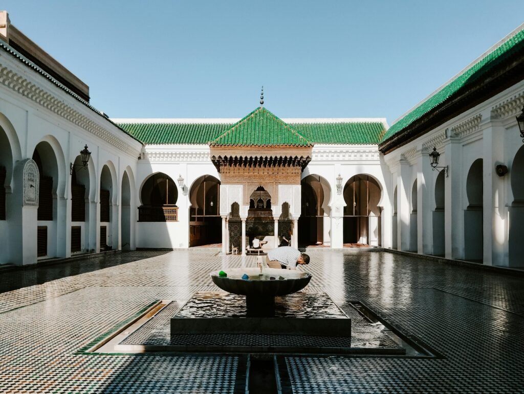 The historic Al-Qarawiyyin University, a landmark of Islamic learning in Fes visited on tours to Explore Fes and Atlas
